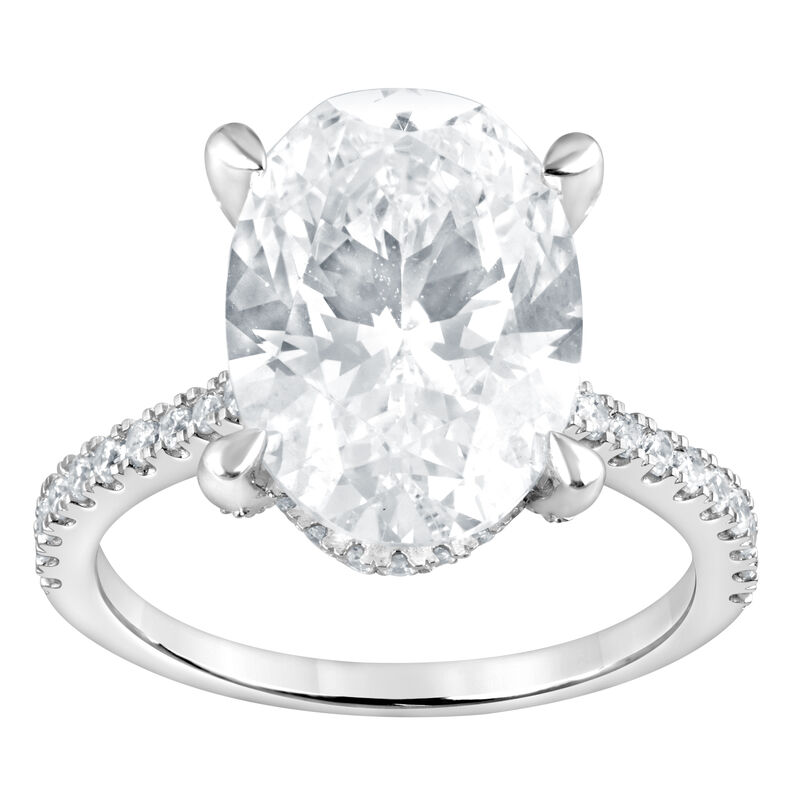 Oval Lab Grown Diamond 6 1/2ctw. Engagement Ring in 14k White Gold image number null